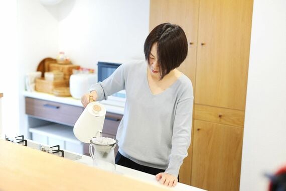 ゆったりとした時間を楽しんでいる堀江さん