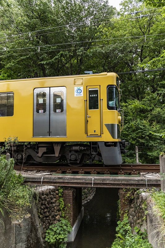 鷹の台駅付近を走る国分寺線の電車