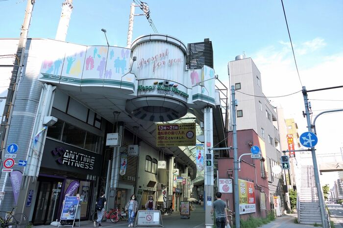 アーケード商店街と川越街道