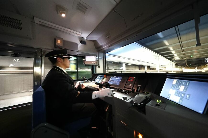 山手線で行われた自動運転試験の様子＝2019年（撮影：尾形文繁）