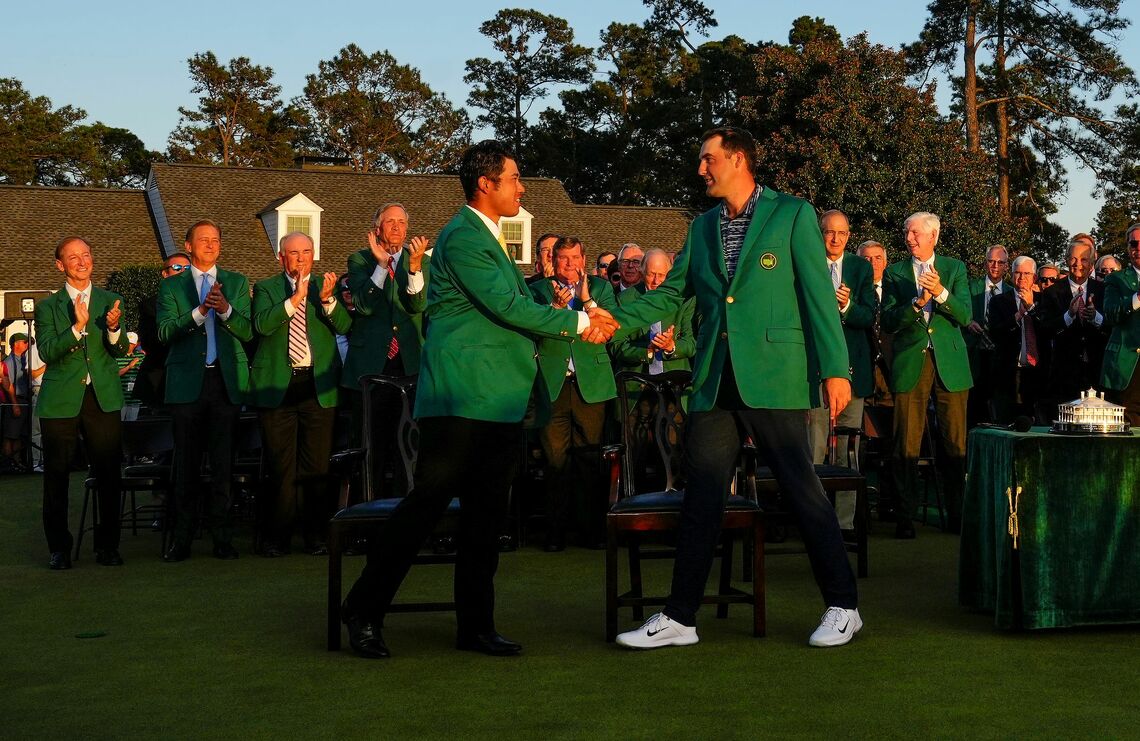 松山英樹とシェフラー（右）（Augusta National, Inc）