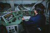 高速試験に向かうICE試作車の運転室の様子＝1986年（撮影：南正時）