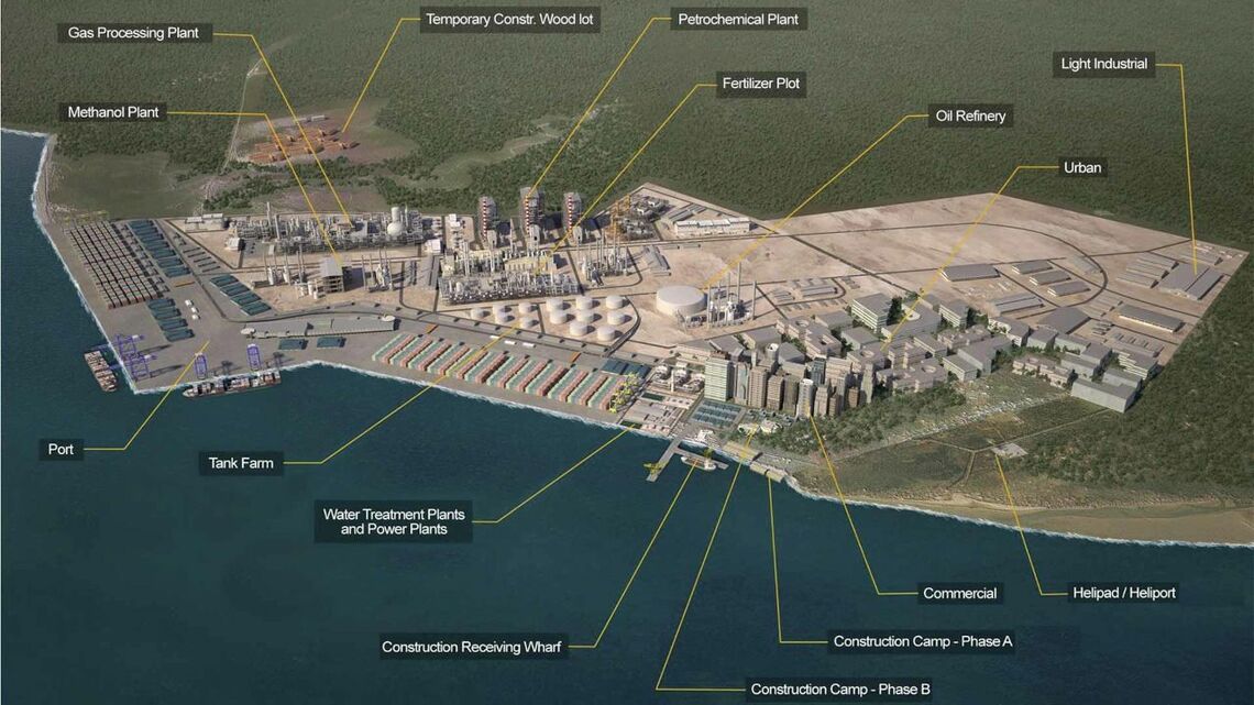 中国の｢一帯一路｣向け投資はエネルギー分野への集中が目立つ。写真は中国企業が建設契約を獲得したナイジェリアの天然ガス加工施設の完成予想図（事業コンソーシアムのウェブサイトより）