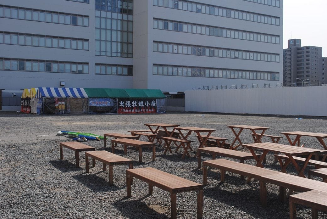 再開発エリアの一角にある駅前にぎわい広場