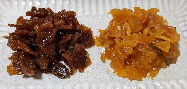 福神漬新旧比較（写真：筆者提供）