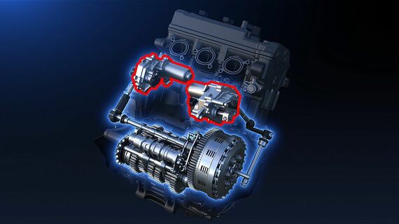 MT-09にY-AMTを搭載するレイアウトイメージ