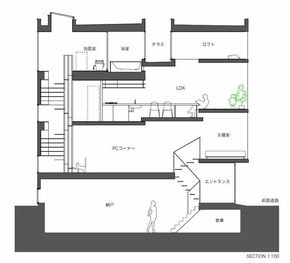 1.8M WIDTH HOUSE 極狭物件 YUUA建築設計事務所