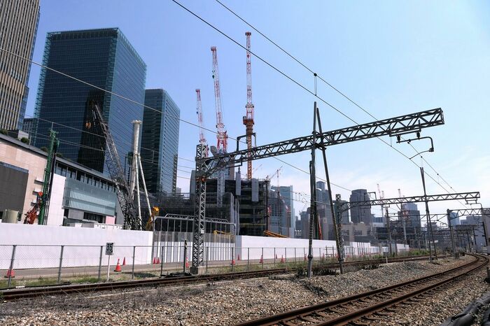東海道線支線とうめきた2期の工事現場