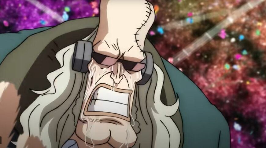 涙を流しながら叫ぶ育ての親・ゴードン（『ONE PIECE FILM RED』公式サイトの動画より）