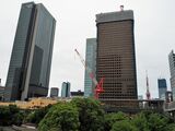 世界貿易センタービル（右）も建て替わる（記者撮影）