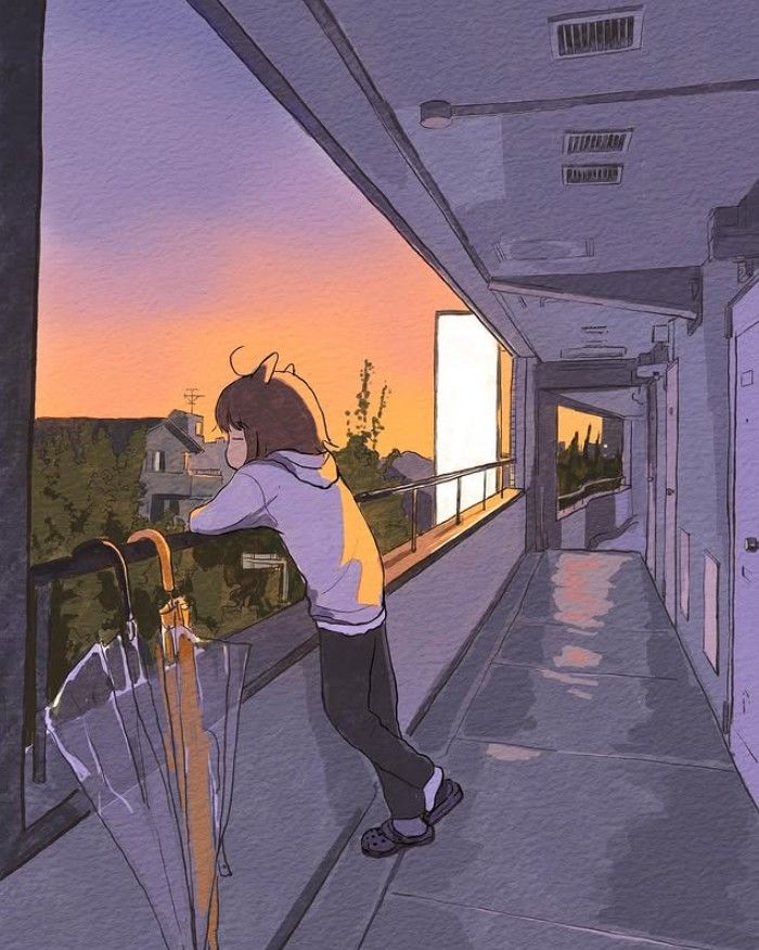 「日本に来たのが10月なので、日本の秋の風景が好きです。空がきれいで」（イラスト：ZONさん）