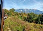 車窓は日本にも似た山岳の景色