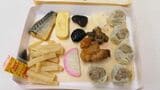 「関西シウマイ弁当」の具材一覧（筆者撮影）