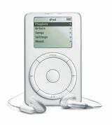 2001年発売の初代iPod。「1000曲を持ち歩ける」音楽プレイヤーがその後の世界を変えた（写真：アップル）