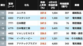 株価2倍超は52銘柄､1位は驚きの9.7倍上昇！ 2026年上半期に株価が上昇＆下落した｢中小型株｣ランキング201社＋202社