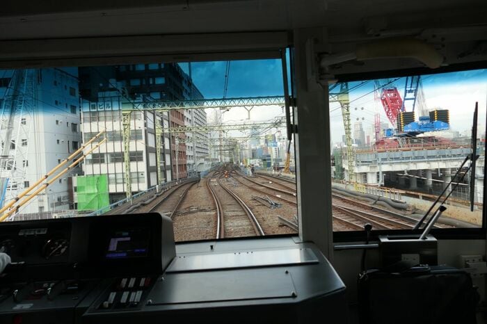 京急品川駅引き上げ線の前面展望