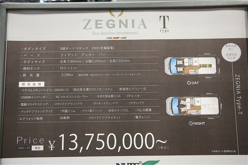 ナッツRV「ゼニア」のタイプT（筆者撮影）