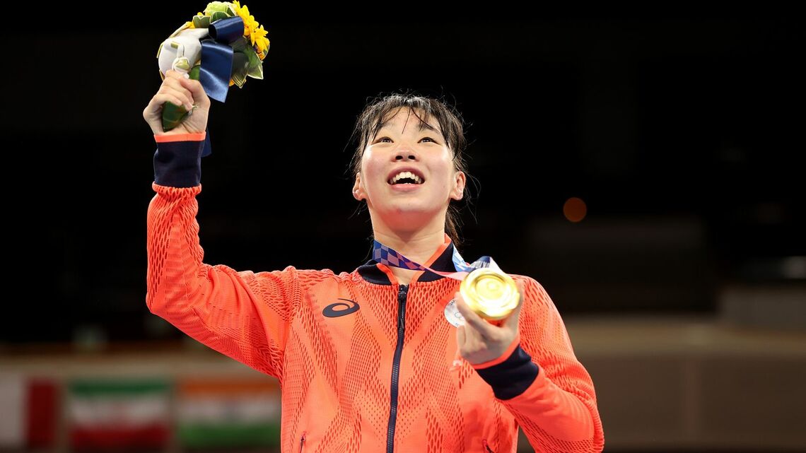 入江聖奈（いりえ・せな）／2000年、鳥取県生まれ。東京五輪で日本女子ボクシング史上初の金メダルを獲得。22年11月に引退（写真：Dan Mullan／gettyimages）
