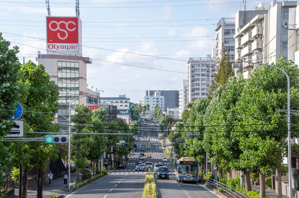 洋光台駅の南側から洋光台駅方面を見た様子