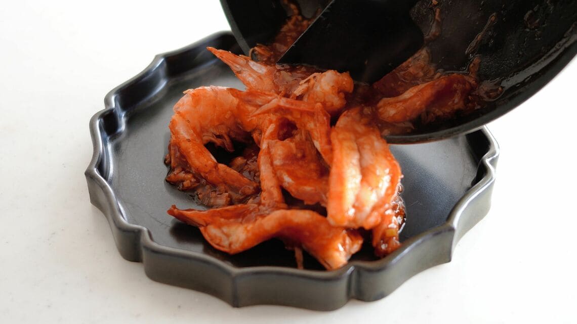 完成したエビチリ