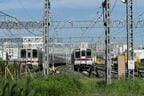 留置線の電車