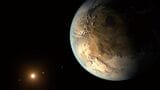 ハビタブルゾーンにある恒星の周りを回る、地球サイズの惑星として初めて確認された「ケプラー186f」のイメージ図（©NASA Ames／SETI Institute／JPL-Caltech）