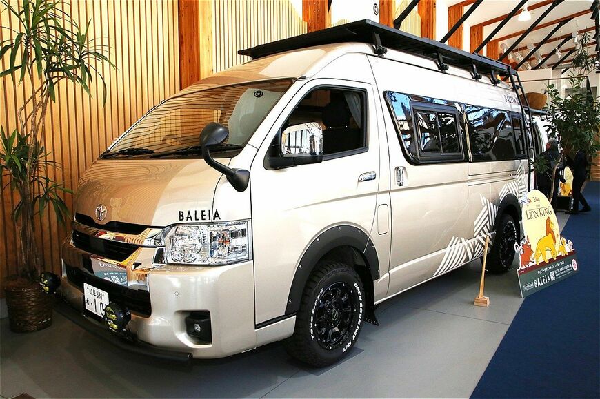 トイファクトリーの新型キャンピングカー「バレイア＜ライオン・キング＞エディション（BALEIA＜LIONKING＞EDITION）」（筆者撮影）