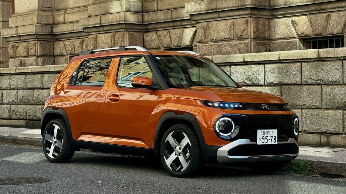 ヒョンデとして日本に導入する4車種目のEVとなる「インスター」(筆者撮影)