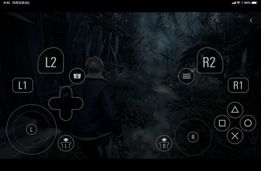 グラフィックスが美しい「バイオハザード RE 4」。A17 Proのおかげで快適にプレーできる（筆者撮影）