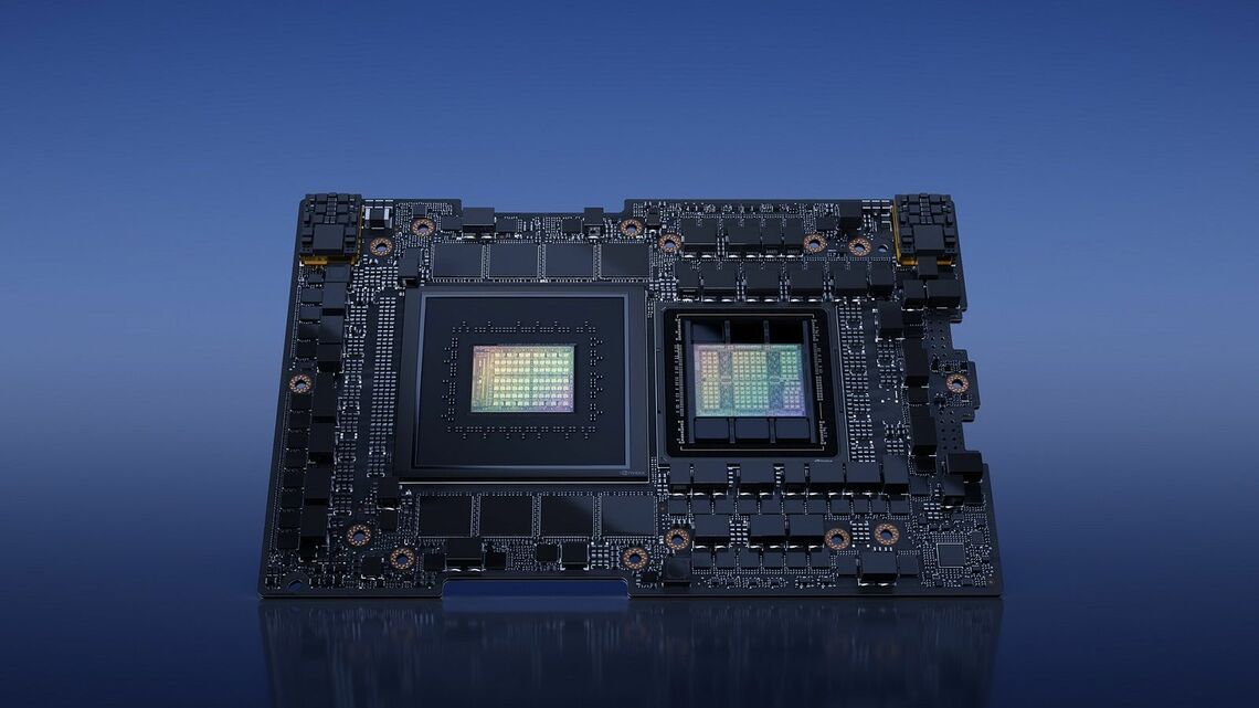 エヌビディアのAI半導体「Grace Hopper」。バッタ(Grasshopper)のように飛躍するようにという意味が込められている。2024年の量産開始予定(写真:エヌビディア)