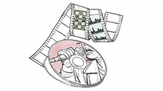 映画フィルムとCDのイラスト