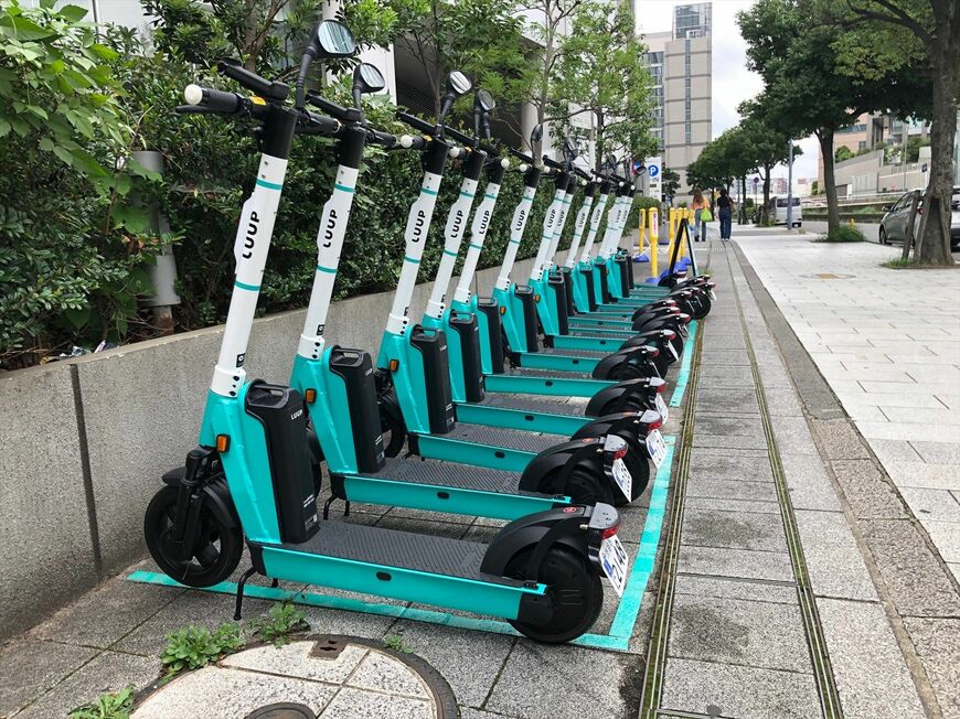 実証実験を行っていたときのLuupのステーション（筆者撮影）