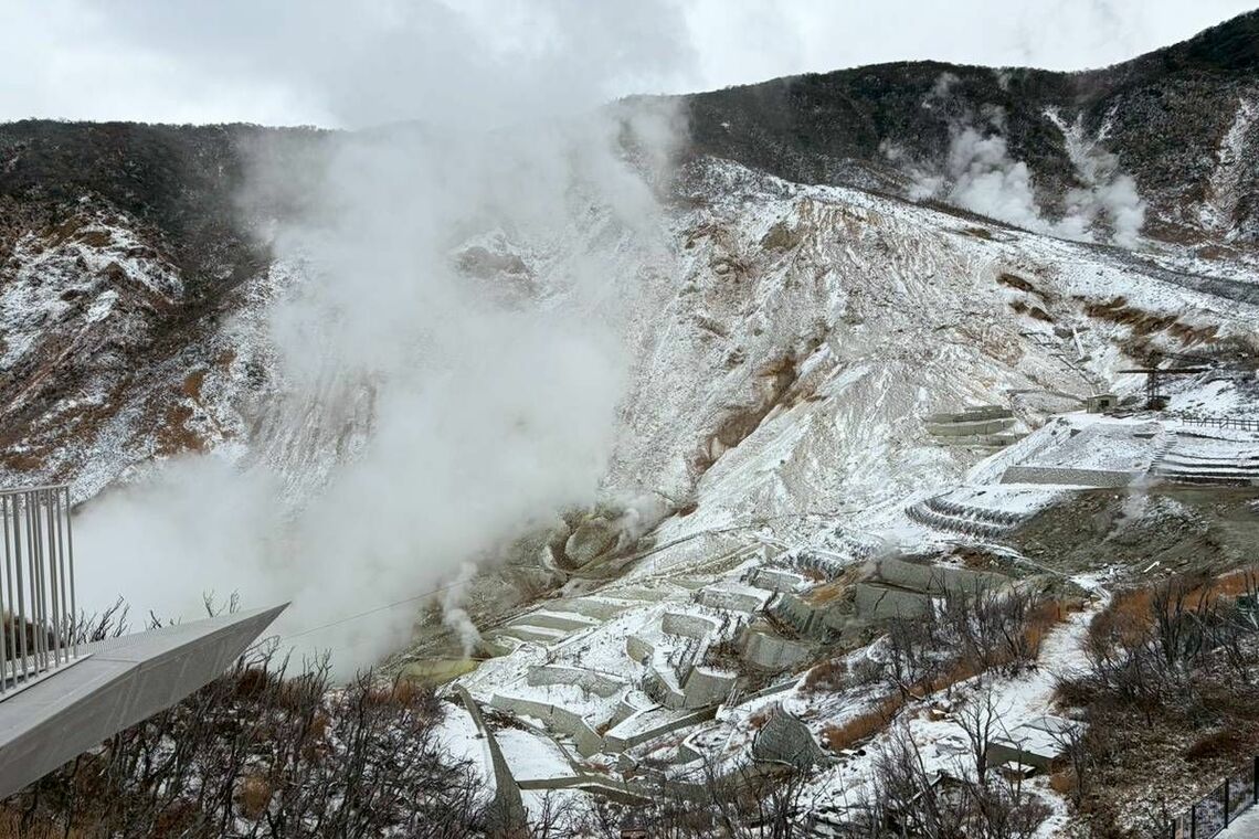 冬も絶景の大涌谷（写真：筆者提供）