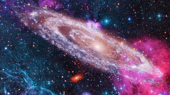 宇宙空間に浮かぶ銀河