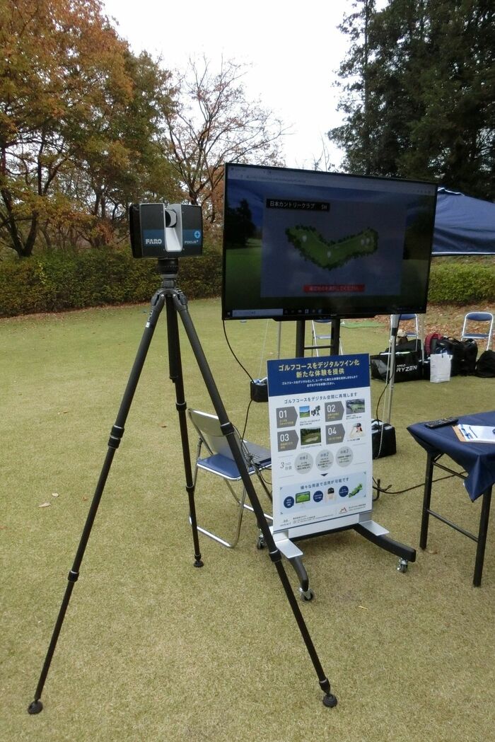 コースをデジタルツイン化。左はスキャナー