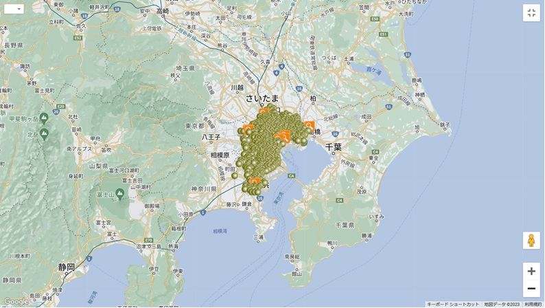 「まいばすけっと」の店舗があるエリア（出所）日本全国スーパーマーケット情報