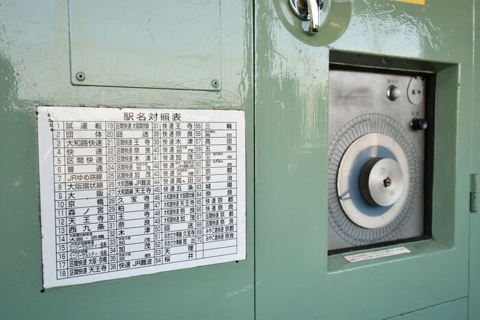 前面や側面の行先表示幕を動かす機器。