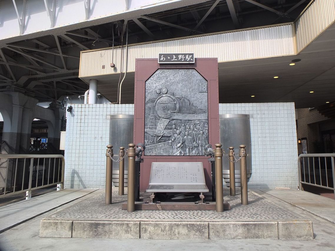 「ああ上野駅」の歌碑