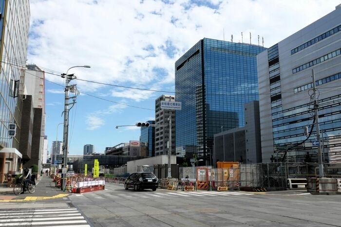 新駅北側から見た船場エリア