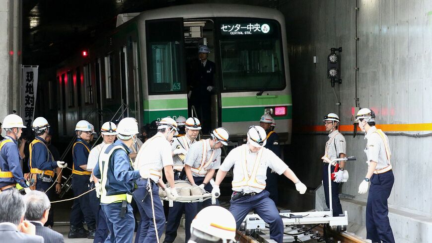 東京メトロの「異常時総合想定訓練」（撮影：尾形文繁）