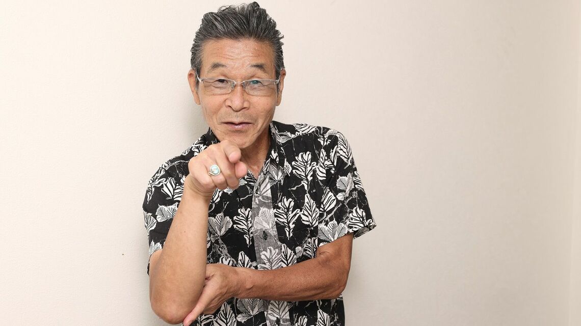 「血ぃ吸うたろか！」も披露してくれた間寛平さん（撮影：尾形文繁）