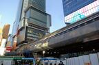 銀座線渋谷駅。橋上ホーム化の工事中