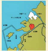水俣港に設けられた仕切り網の位置（1977年10月1日現在、平成18年版環境白書から）