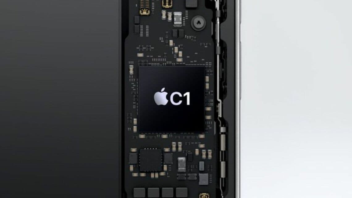 アップル初となる自社製5Gモデム「C1」（写真：アップル）