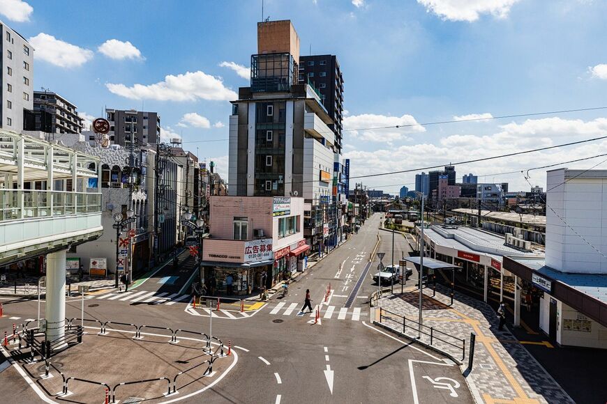 上福岡駅北側の眺め