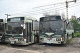 3頭の象寄贈と引き換えに無償譲渡された京都市バス。現在市内路線からは撤退している（筆者撮影）