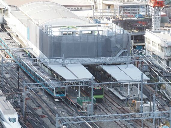 田町駅 ホーム上 上空から