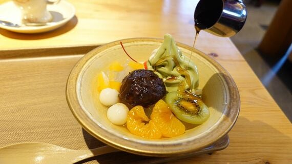 おかげ庵 抹茶クリームあんみつ