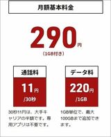 日本通信の合理的シンプル290は、290円で1GB利用できる。eSIMにも対応しているため、バックアップ向き（筆者撮影）