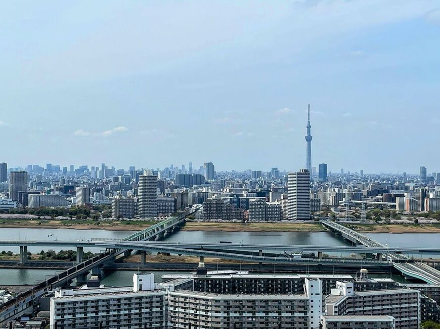 船堀タワーから見える東京スカイツリー（筆者撮影） 